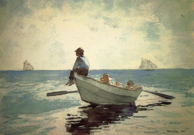 Winslow Homer Small fishing boats on the boy Norge oil painting art